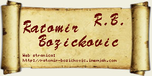 Ratomir Božičković vizit kartica